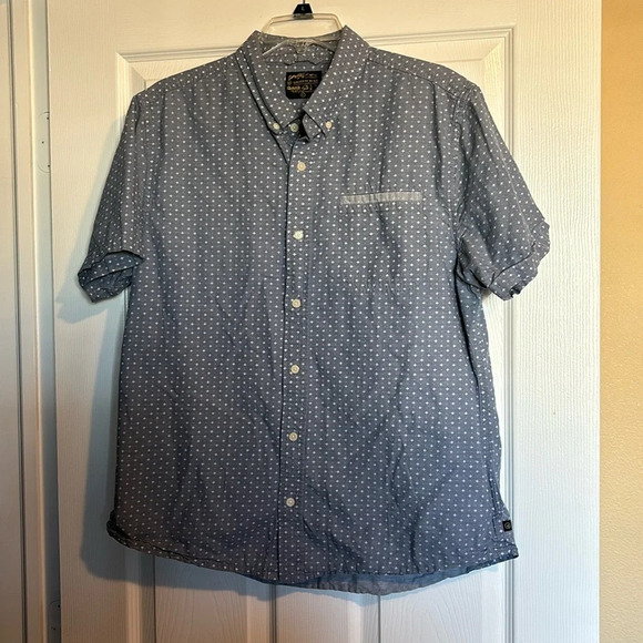 United By Blue men’s blue short sleeve button down shirt size large - Picture 1 of 9